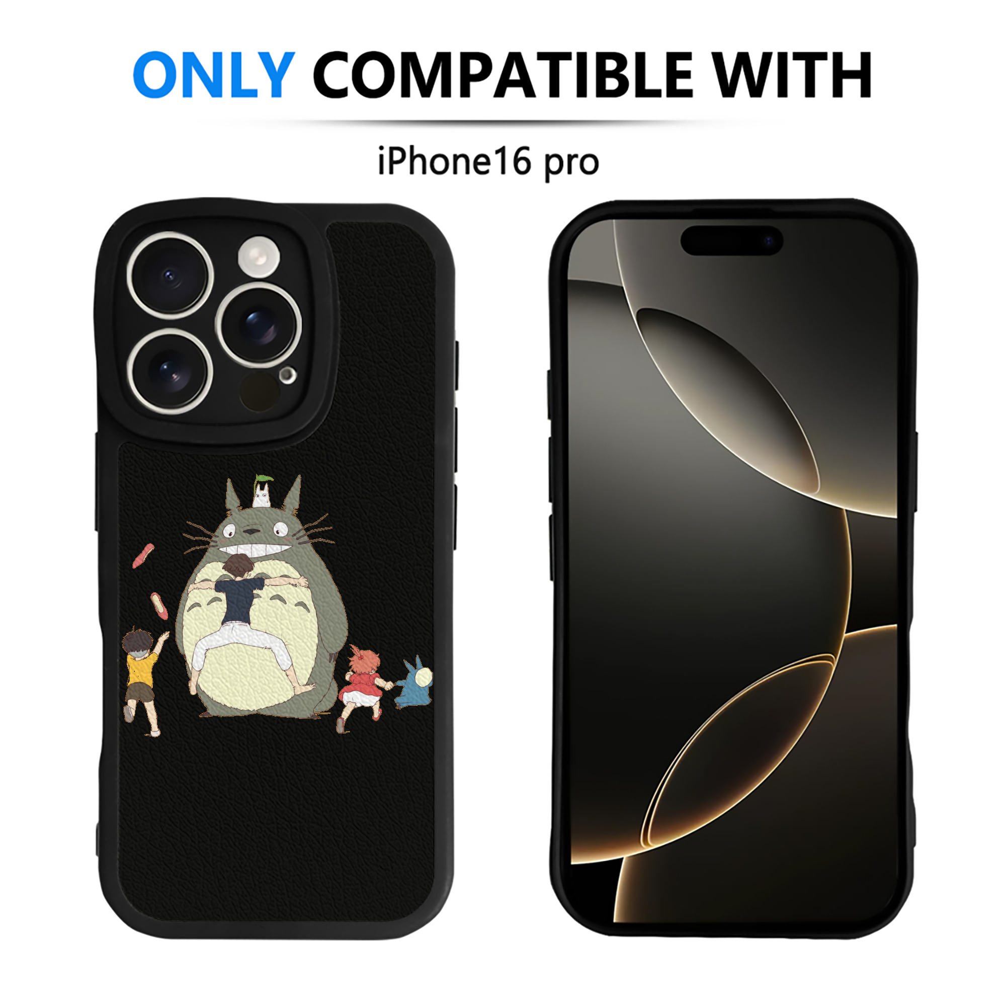 （画像用） となりのトトロ 草壁メイ 草壁サツキ My Neighbor Totoro Satsuki Kusakabe Mei Kusakabe 【iPhone 16シリーズ対応】シリコンスマホケース（レザー調） 材質：シリコン